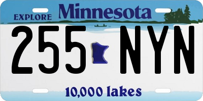 MN license plate 255NYN