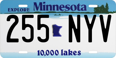MN license plate 255NYV