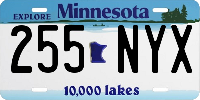 MN license plate 255NYX