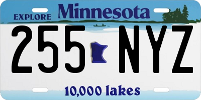 MN license plate 255NYZ