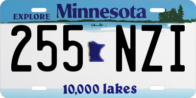 MN license plate 255NZI