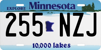 MN license plate 255NZJ