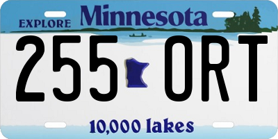 MN license plate 255ORT