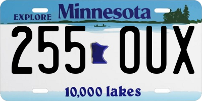 MN license plate 255OUX