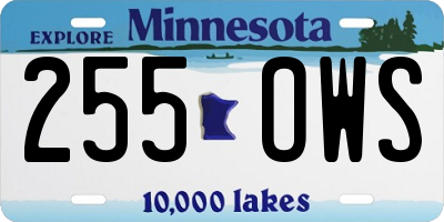 MN license plate 255OWS