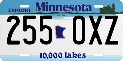 MN license plate 255OXZ
