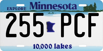 MN license plate 255PCF