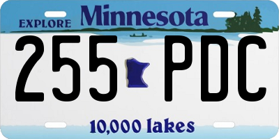 MN license plate 255PDC