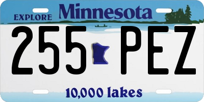 MN license plate 255PEZ