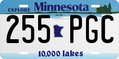 MN license plate 255PGC