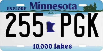 MN license plate 255PGK