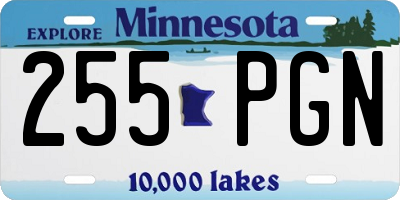 MN license plate 255PGN