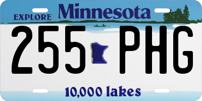 MN license plate 255PHG