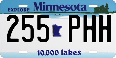 MN license plate 255PHH
