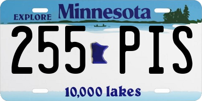 MN license plate 255PIS