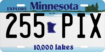MN license plate 255PIX