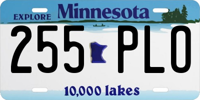 MN license plate 255PLO