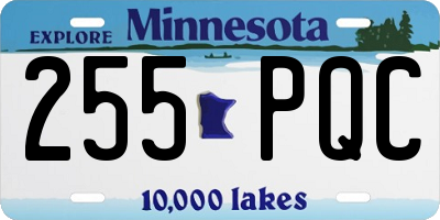 MN license plate 255PQC