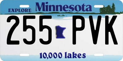 MN license plate 255PVK