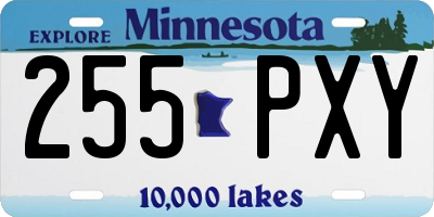 MN license plate 255PXY