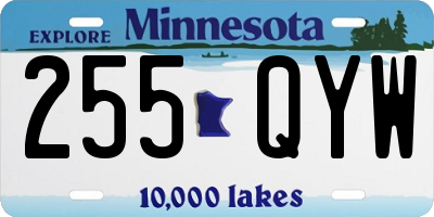 MN license plate 255QYW