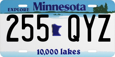 MN license plate 255QYZ