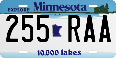MN license plate 255RAA