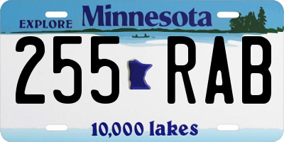 MN license plate 255RAB