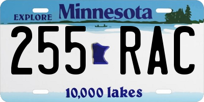 MN license plate 255RAC