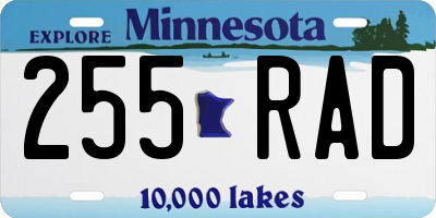 MN license plate 255RAD