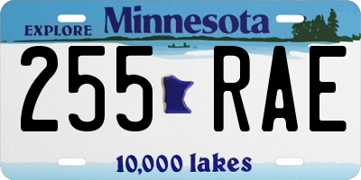 MN license plate 255RAE