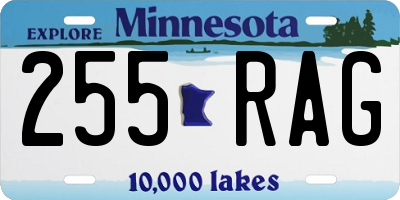 MN license plate 255RAG
