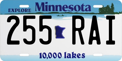 MN license plate 255RAI