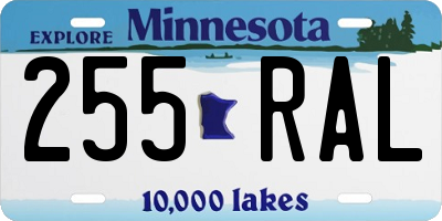 MN license plate 255RAL