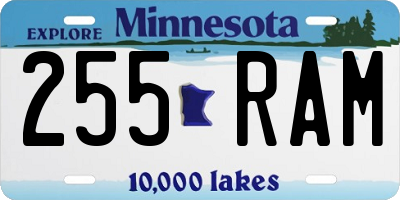 MN license plate 255RAM