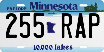 MN license plate 255RAP