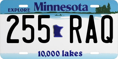 MN license plate 255RAQ