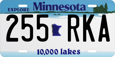 MN license plate 255RKA