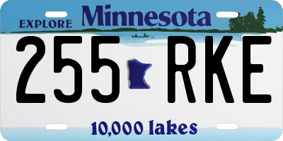 MN license plate 255RKE