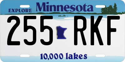 MN license plate 255RKF