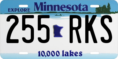 MN license plate 255RKS