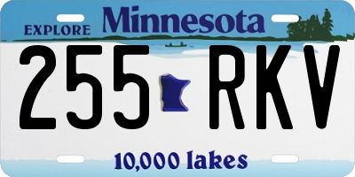 MN license plate 255RKV