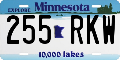 MN license plate 255RKW