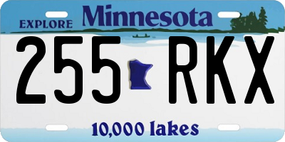 MN license plate 255RKX