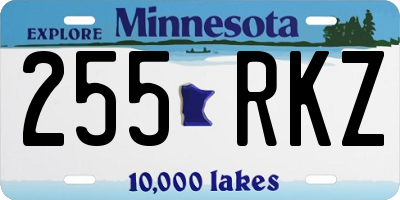 MN license plate 255RKZ