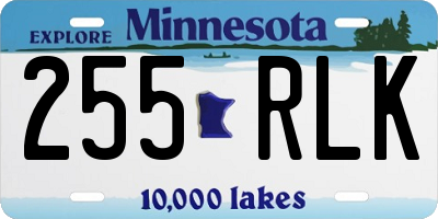 MN license plate 255RLK