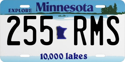 MN license plate 255RMS