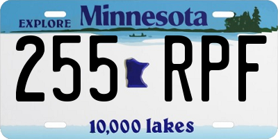 MN license plate 255RPF