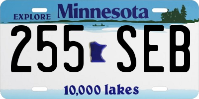 MN license plate 255SEB