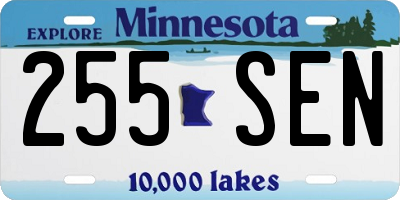 MN license plate 255SEN